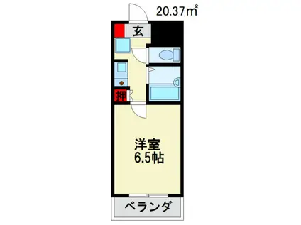 ベルメゾン本田(1K/4階)の間取り写真