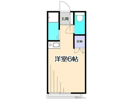 モンシャトー山崎(ワンルーム/2階)の間取り写真