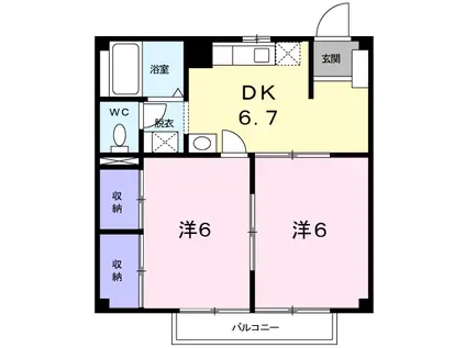 ガーデンハイツ安藤 DK(2DK/1階)の間取り写真