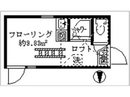 フェリスステージ(ワンルーム/2階)の間取り写真