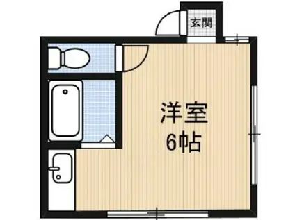 三輝三番館(ワンルーム/2階)の間取り写真