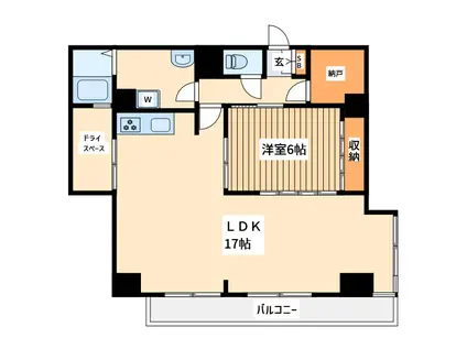 横浜山手高栄マンション(1SLDK/2階)の間取り写真