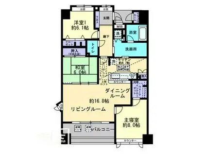 コアマンション桜坂プレジオヒルズ(3SLDK/3階)の間取り写真