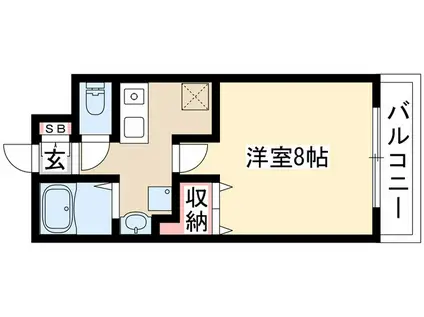 キャノンピア鶴舞(1K/3階)の間取り写真