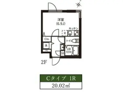 レピュア神楽坂駅前レジデンス(ワンルーム/2階)の間取り写真