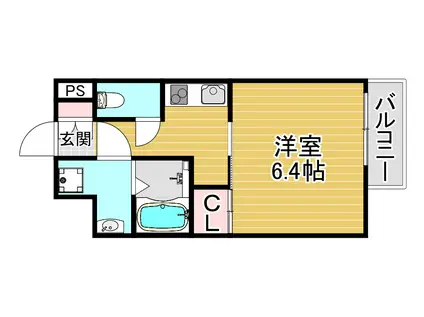 サムティ姫島LUMETO(1K/9階)の間取り写真