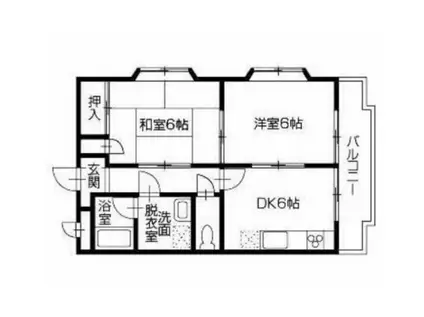 ハイグレース山口(2DK/3階)の間取り写真