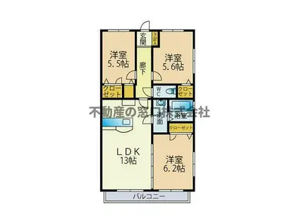 グレイスM(3LDK/2階)の間取り写真