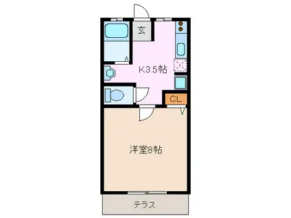 内田アパート(1K/1階)の間取り写真
