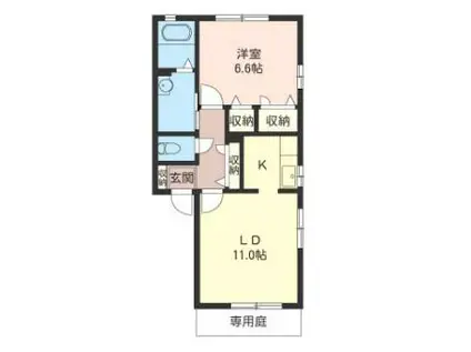 シャーメゾンSI(1LDK/1階)の間取り写真