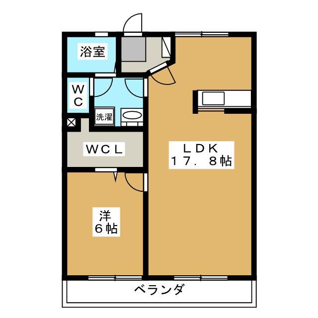メゾンミズタ(1LDK/3階)の間取り写真