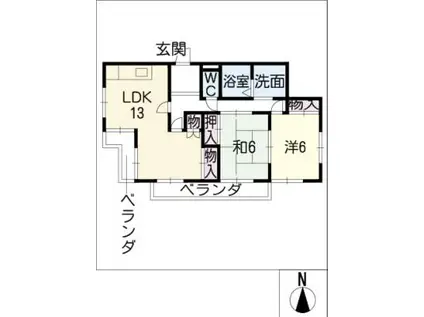 Mハイツ佐藤(2LDK/2階)の間取り写真