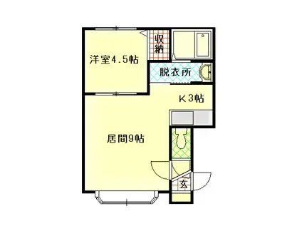 チヨダガーデン(1LDK/1階)の間取り写真