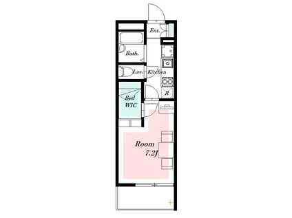 エスポワールII(1K/1階)の間取り写真