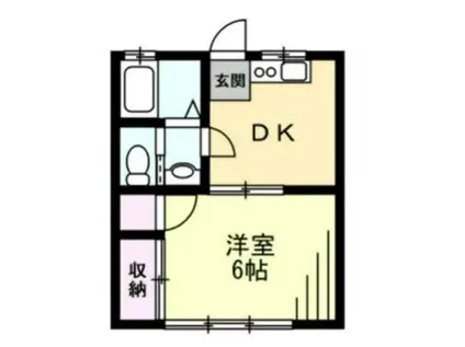 プラネットフォレスト(1DK/2階)の間取り写真