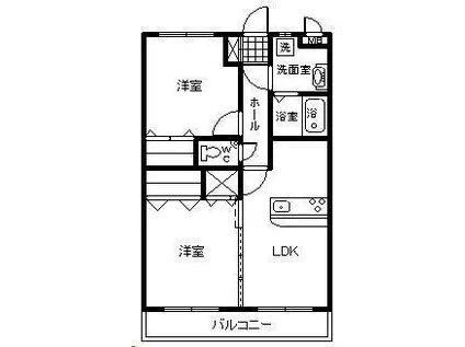 フローランテ2(2LDK/1階)の間取り写真