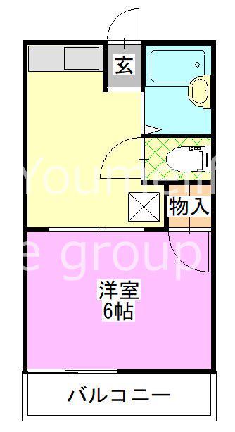 ハイネス小林A(1K/2階)の間取り写真