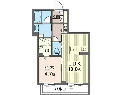 リヴェール(1LDK/1階)の間取り写真