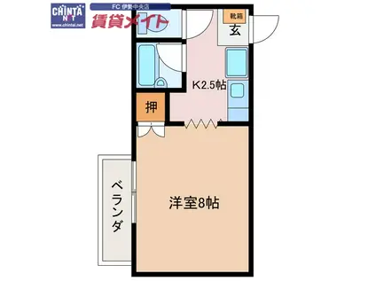 アネックス(1K/1階)の間取り写真