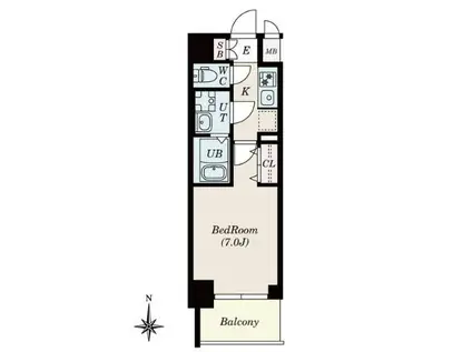 S―RESIDENCE名駅ノースII(1K/2階)の間取り写真