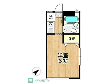 アゼリアKーII(1K/1階)の間取り写真