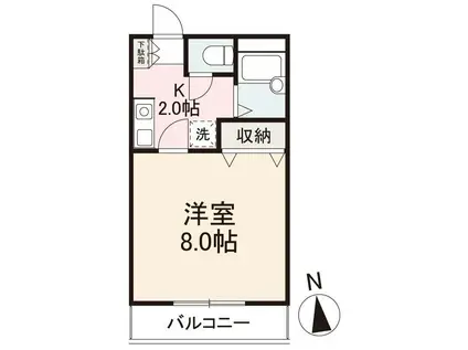 クレイドルV・VI(1K/2階)の間取り写真