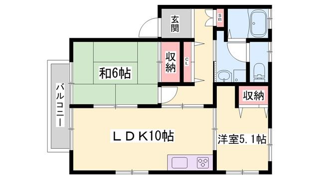 メゾン匠(2LDK/2階)の間取り写真