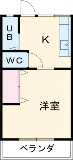 B・FLAT(1K/2階)の間取り写真
