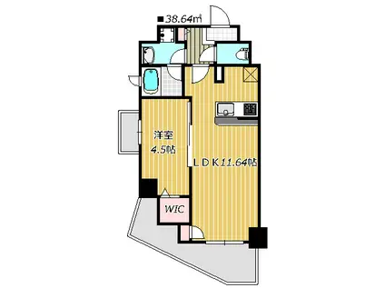フェアリア 船橋本町(1LDK/3階)の間取り写真