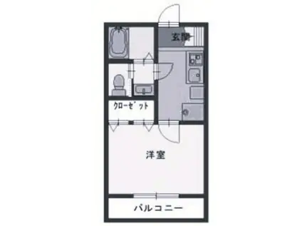 ラメール霞ヶ丘(1K/2階)の間取り写真