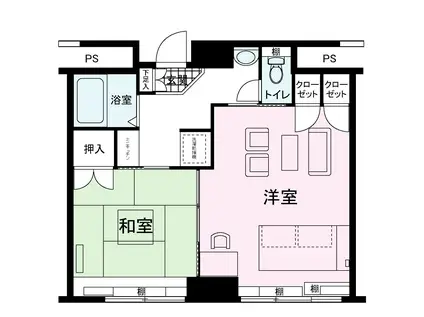アルファコンフォート新潟(2K/5階)の間取り写真