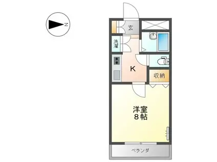 プレッソ・リーヴァI(1K/1階)の間取り写真