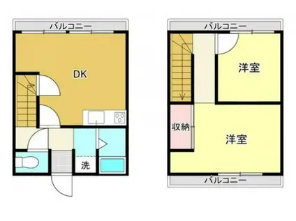アーバンステージ上原(2DK/1階)の間取り写真