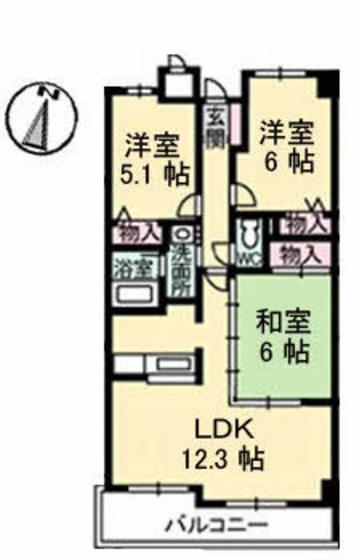 グランドメゾン翠町(3LDK/1階)の間取り写真