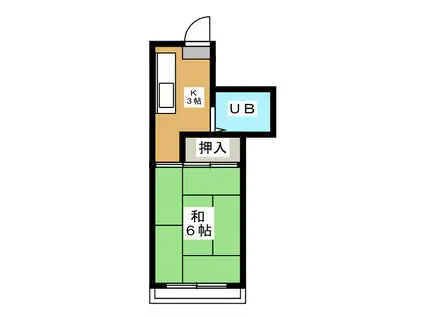 グランドハイツ神沢(1K/2階)の間取り写真