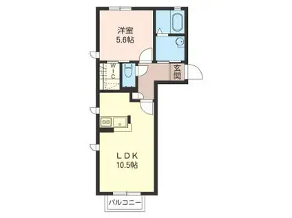KARASU I(1LDK/1階)の間取り写真