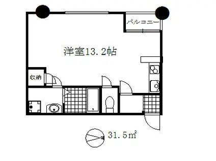 平野レジデンス(1K/3階)の間取り写真