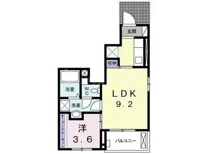 コンフォーティア(1LDK/1階)の間取り写真