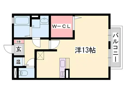 プランドール今在家 A棟(ワンルーム/2階)の間取り写真