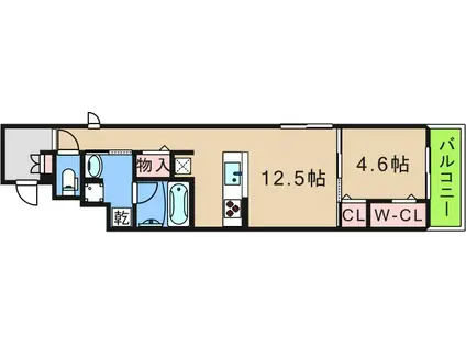 D-RESIDENCE安立(1LDK/2階)の間取り写真