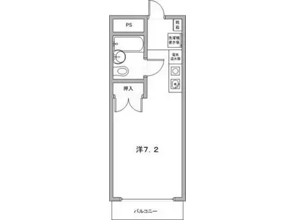 セイントヴィラ医大南(ワンルーム/1階)の間取り写真