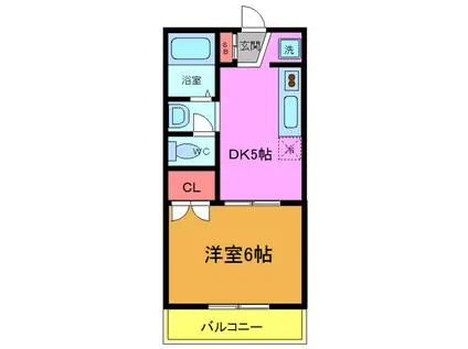 プレジュール公陽(1DK/2階)の間取り写真