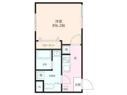 BURGTOR町屋(1K/1階)の間取り写真