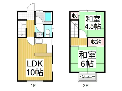 マンションヨコタ第三(2LDK/1階)の間取り写真