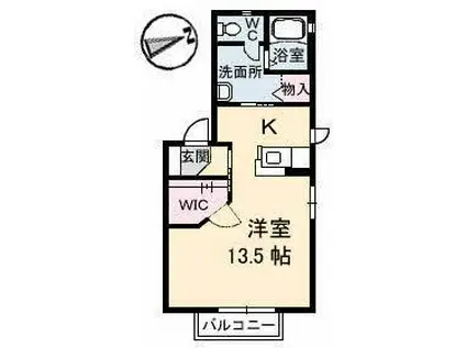 ROSEGARDENC棟(1K/2階)の間取り写真