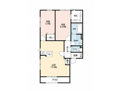 グランペンディオ(2LDK/2階)の間取り写真