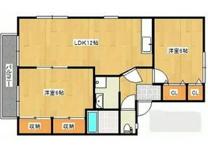 ホワイトハウスYAMASAKI(2LDK/1階)の間取り写真