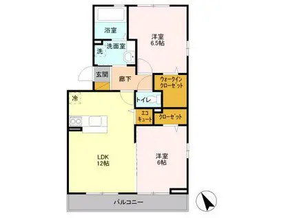 カーサリュミエール(2LDK/3階)の間取り写真