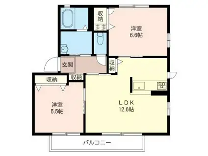 ESPOIR(2LDK/2階)の間取り写真