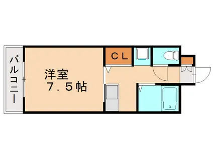 リオンドールヤナギ(1K/5階)の間取り写真